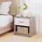 Costway Modern Nightstand Bedside Table with Drawer Open Storage Shelf for Small Spaces Light Gray/Oak&White/Natural&White/Natural/White/Dark Gray/Brown